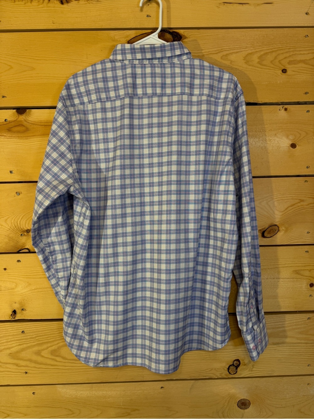 Twillory Untuck(able) Men’s Tailored Fit Plaid Button-Down Shirt L/XL Blue Pink - Picture 9 of 10